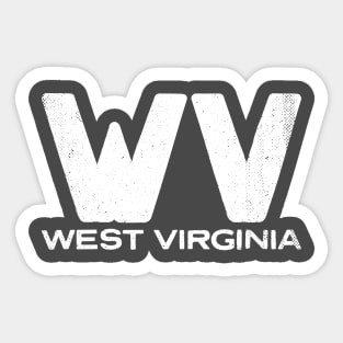 WV West Virginia Vintage State Typography Sticker